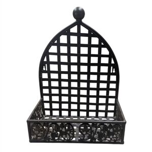 Vintage Brown Cast Metal Wall Hanging Blasket Planter Display Shelf Decor Piece*